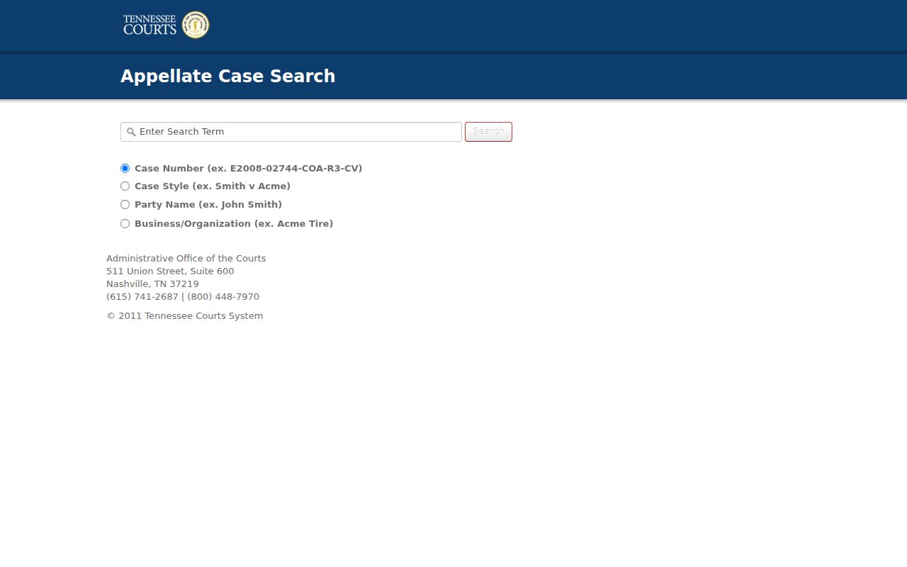 McNairy County case lookup appellate form