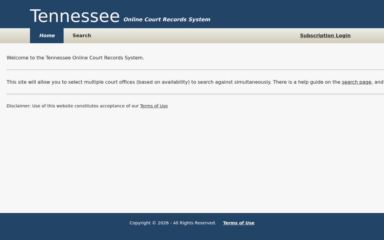 McNairy County case lookup state search landing page