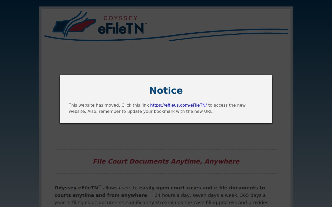 McNairy County civil docket eFileTN availability limitation