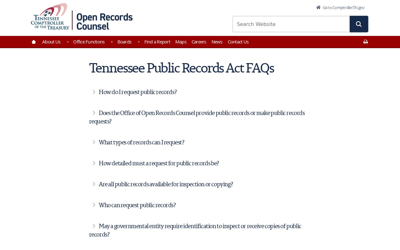 McNairy County court record search Tennessee Public Records Act guidance